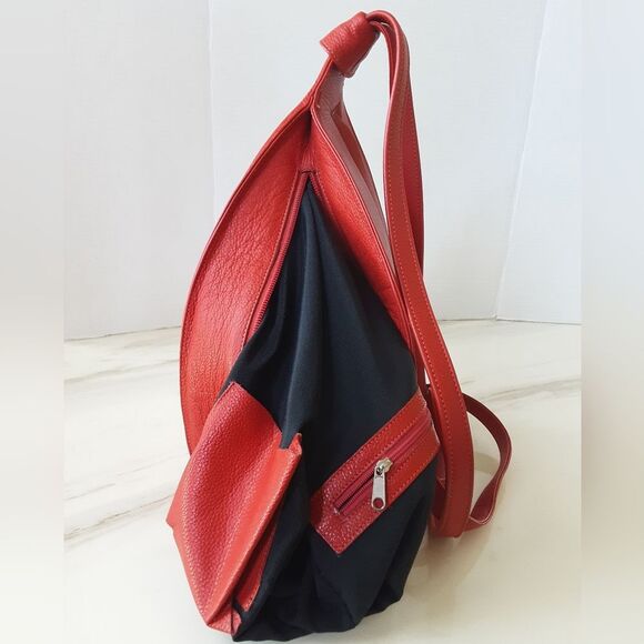 CASA LOPEZ The Cartera Minna Orange Genuine Leather Sling Backpack main image 12